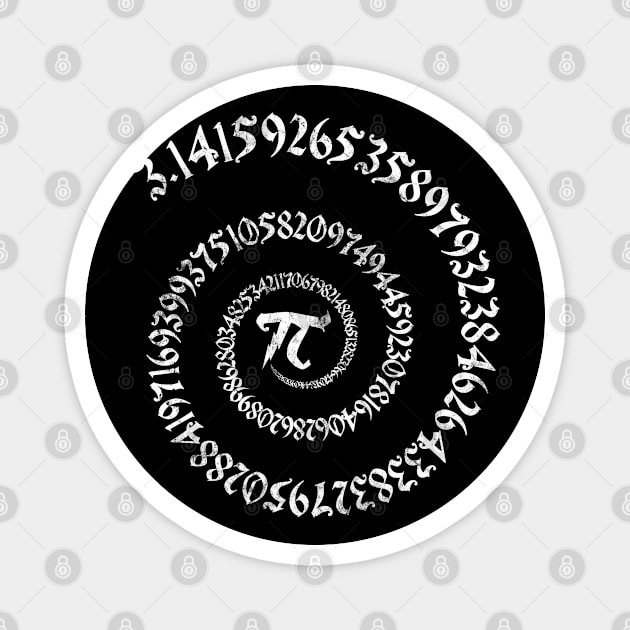 Magic Math Wizard Pi Spiral 3.14 Pi Day Math Geek Gift Magnet by andzoo